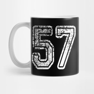 Number 57 Grungy in white Mug